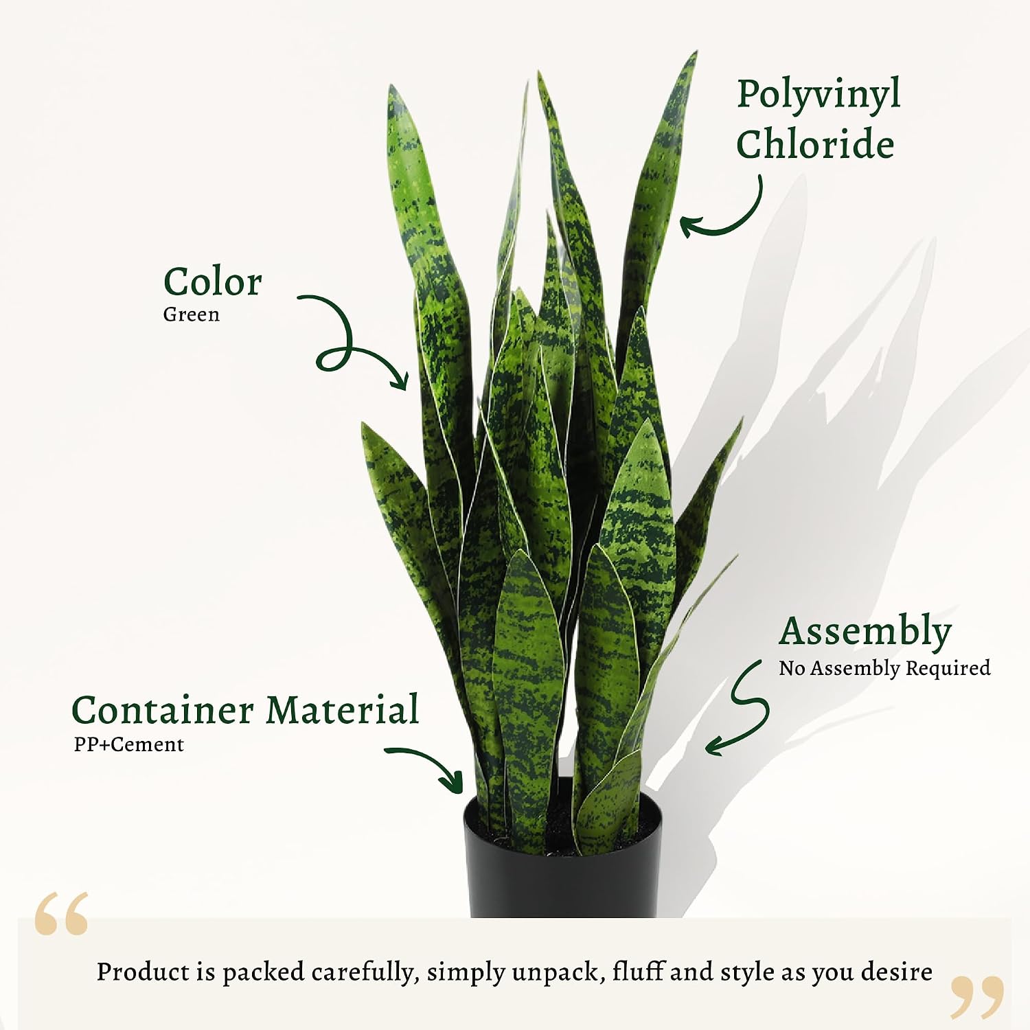 Sztuczna roślina sansewieria,  – Snake Plant recenzja i cena